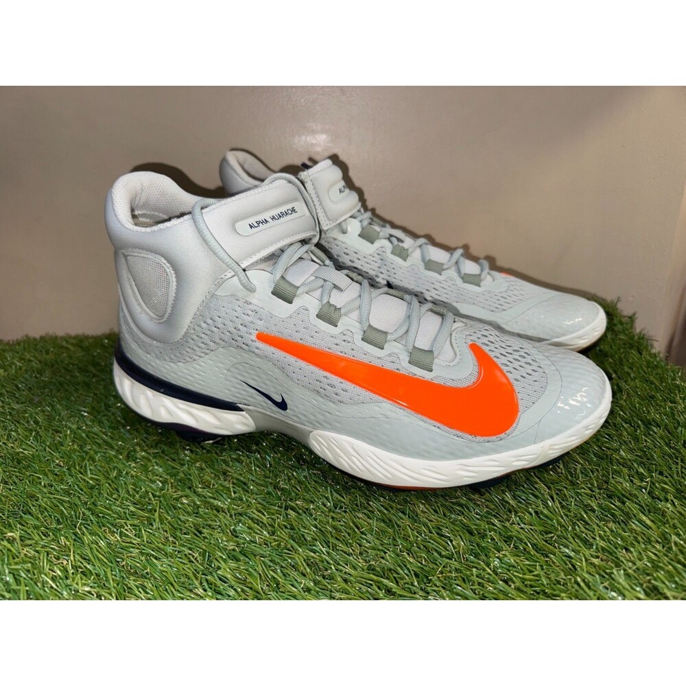 Men Size 11 Nike Alpha Huarache Elite Mid Grey Baseball Cleats Metal HV6879-001
